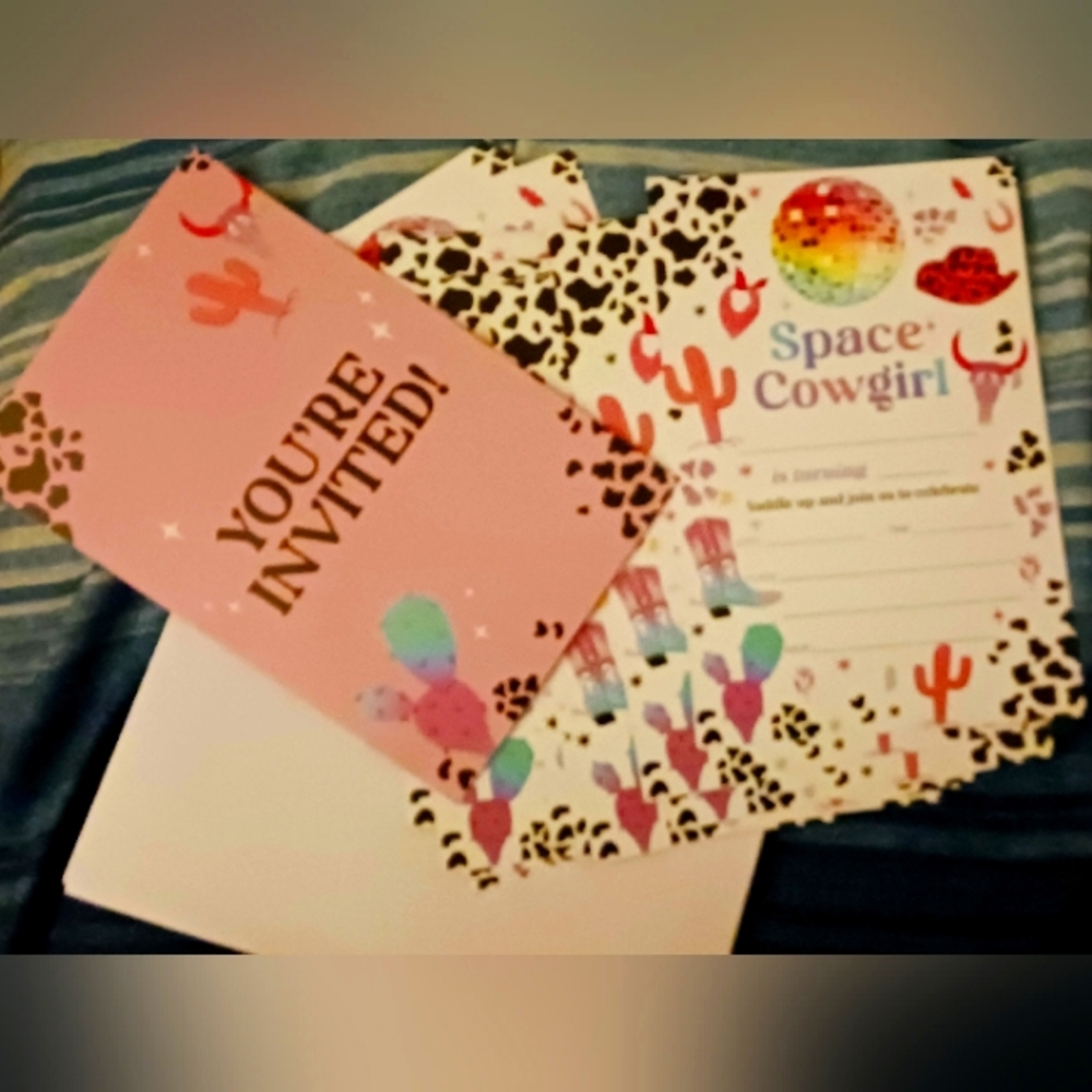 Space Cowgirl invitation card set